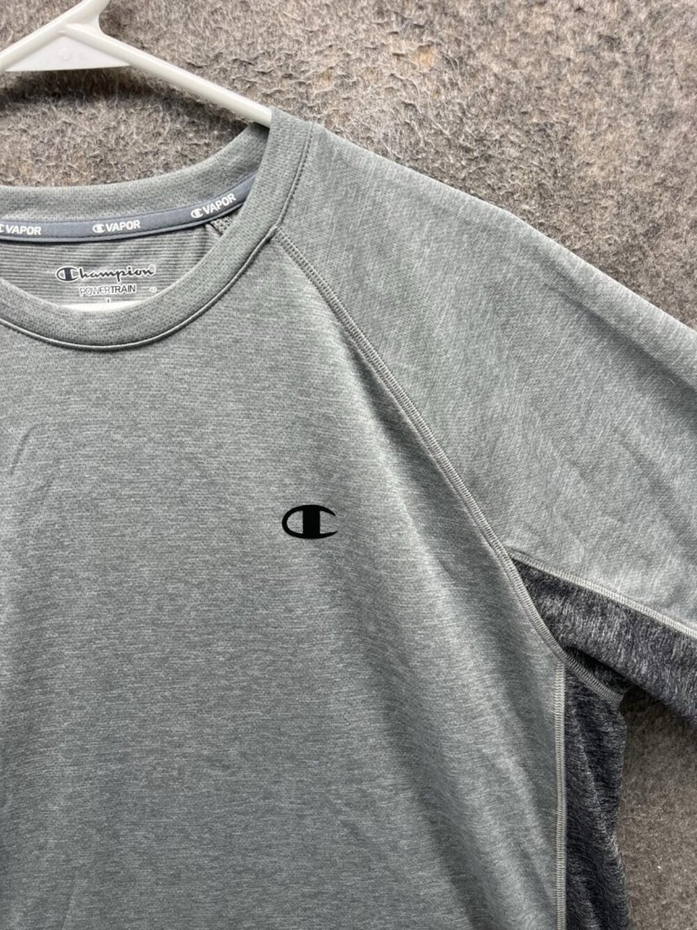 Champion Powertrain Vapor Shirt Mens Large Gray Short Sleeve Performance Top - Picture 8 of 11